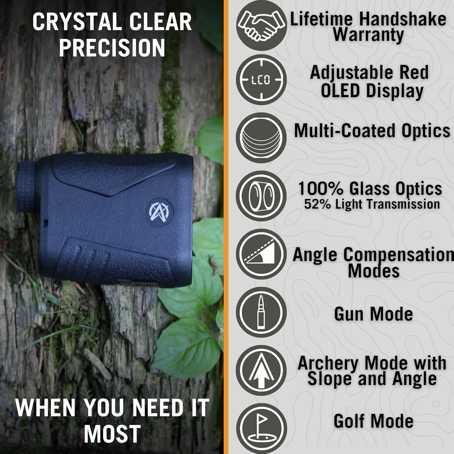 OTX/HTX1600 1760yd Laser rangefinder for Hunting, Shooting and Golfing with Red OLED/HD LCD Display Fast 0.10s and Accurate  /-1yd