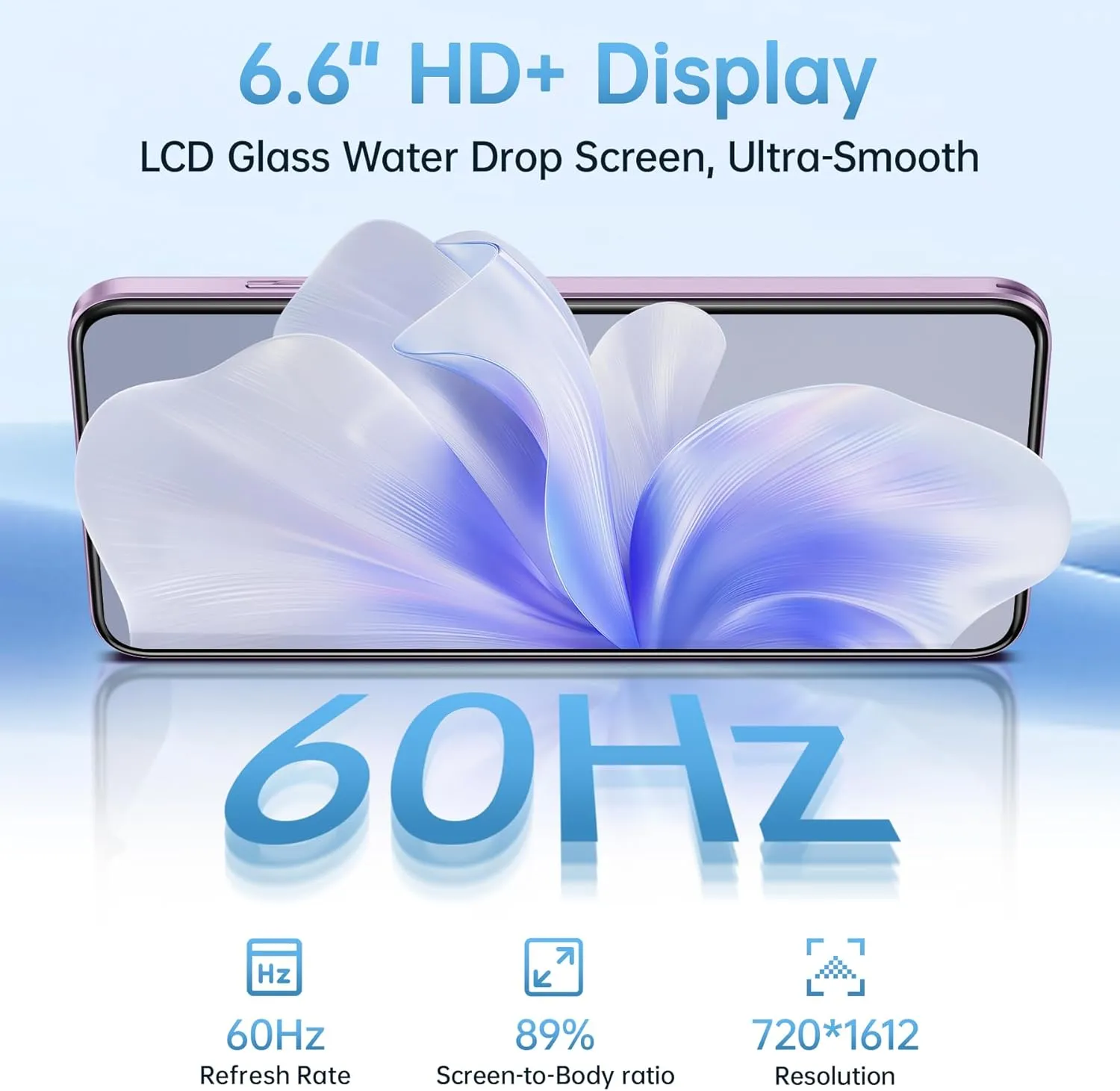 OUKITEL C53 Cell Phone Unlocked, 6.6" HD  Waterdrop Screen Android 14 Phone, 4300mAh Smartphone, 8GB 64GB/1TB Octa Core, 13MP Main Camera, 4G Dual SIM, Face ID/GPS/3.5mm Jack, T-Mobile - Green