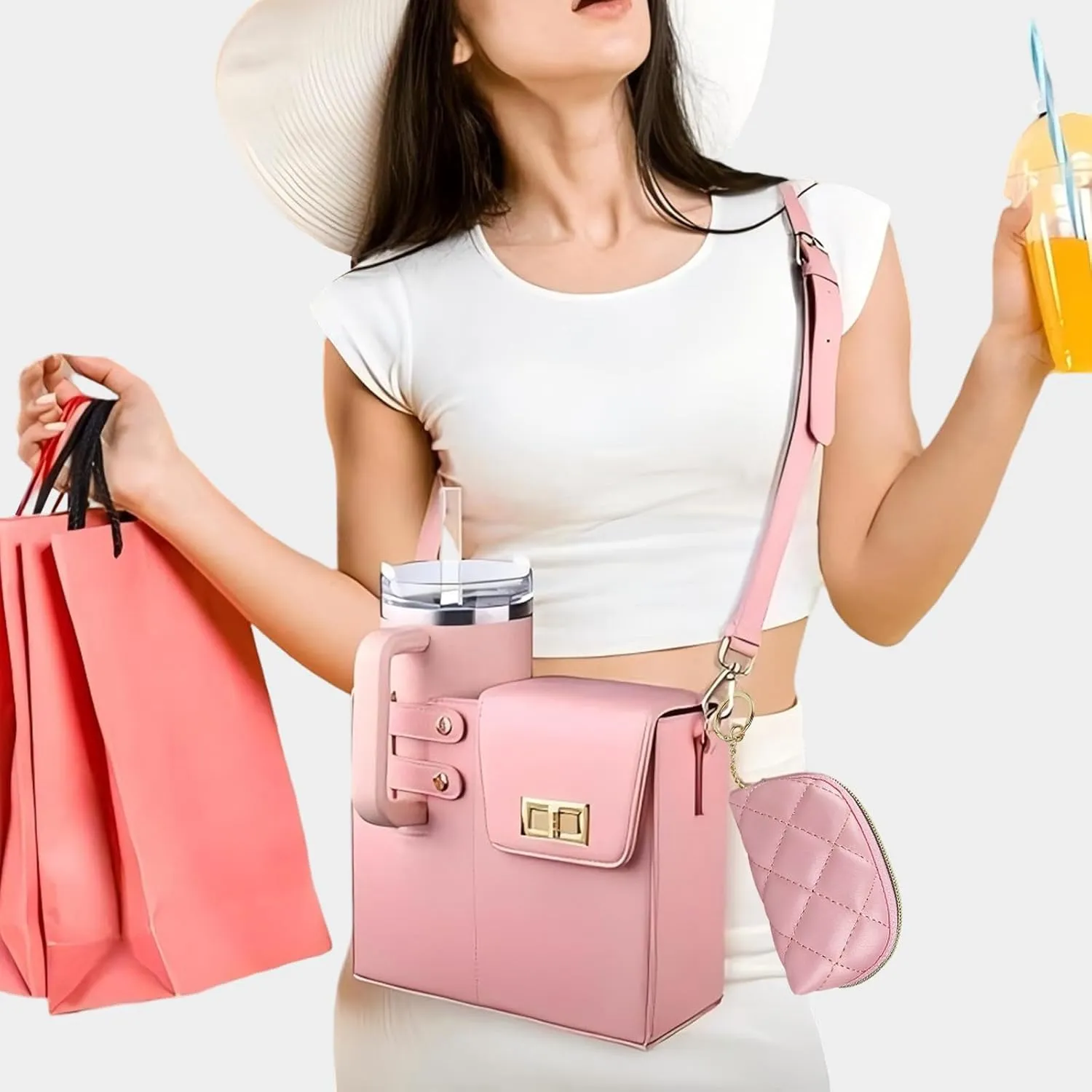 Outdoor Portable Crossbody Water Cup Storage Bag - Crossbody with Water Bottle Holder, Versatile Crossbody Bag