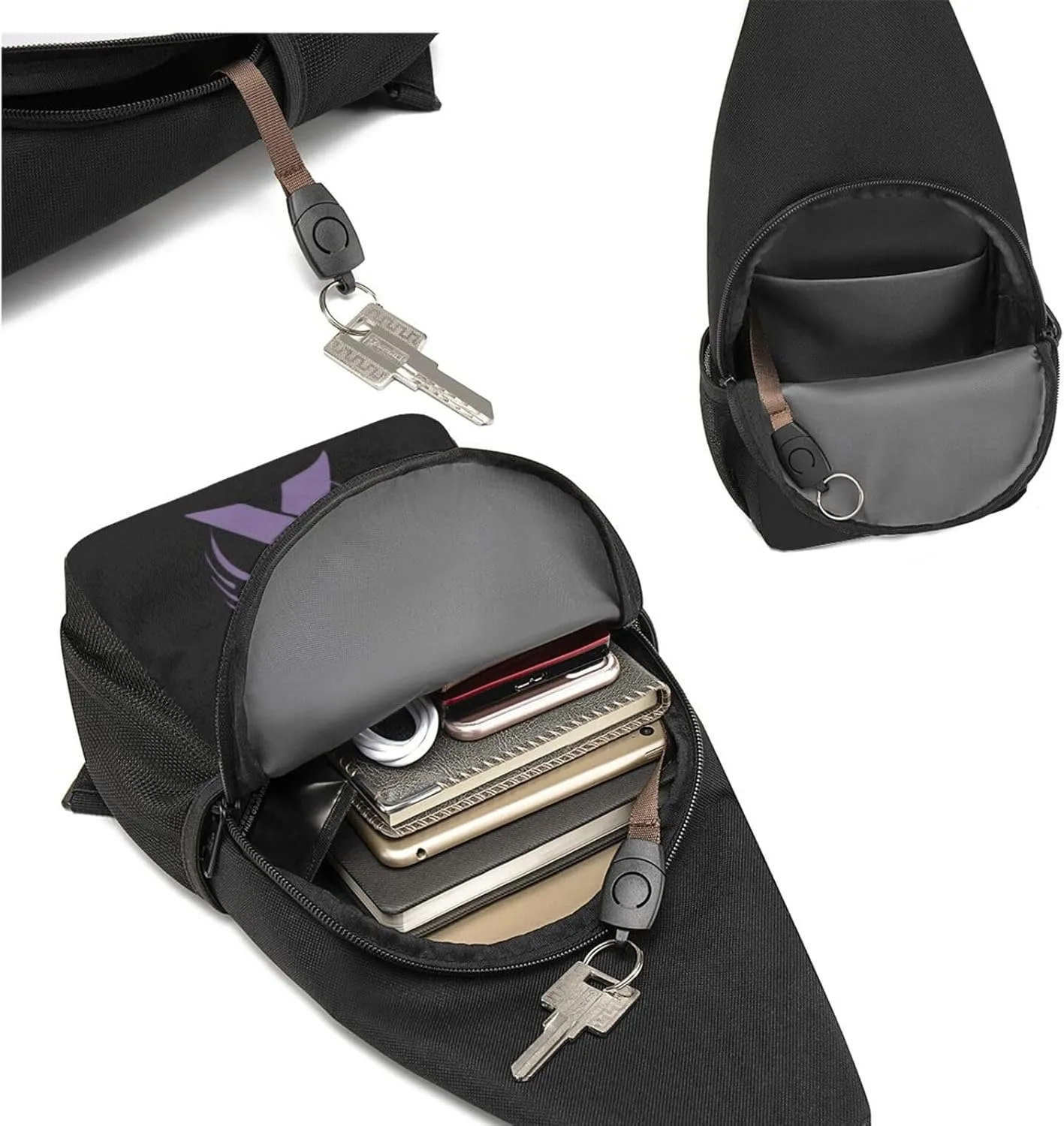 Pancreatic Cancer Awareness Purple,Casual one-shoulder crossbody chest bag, fashionable crossbody chest bag