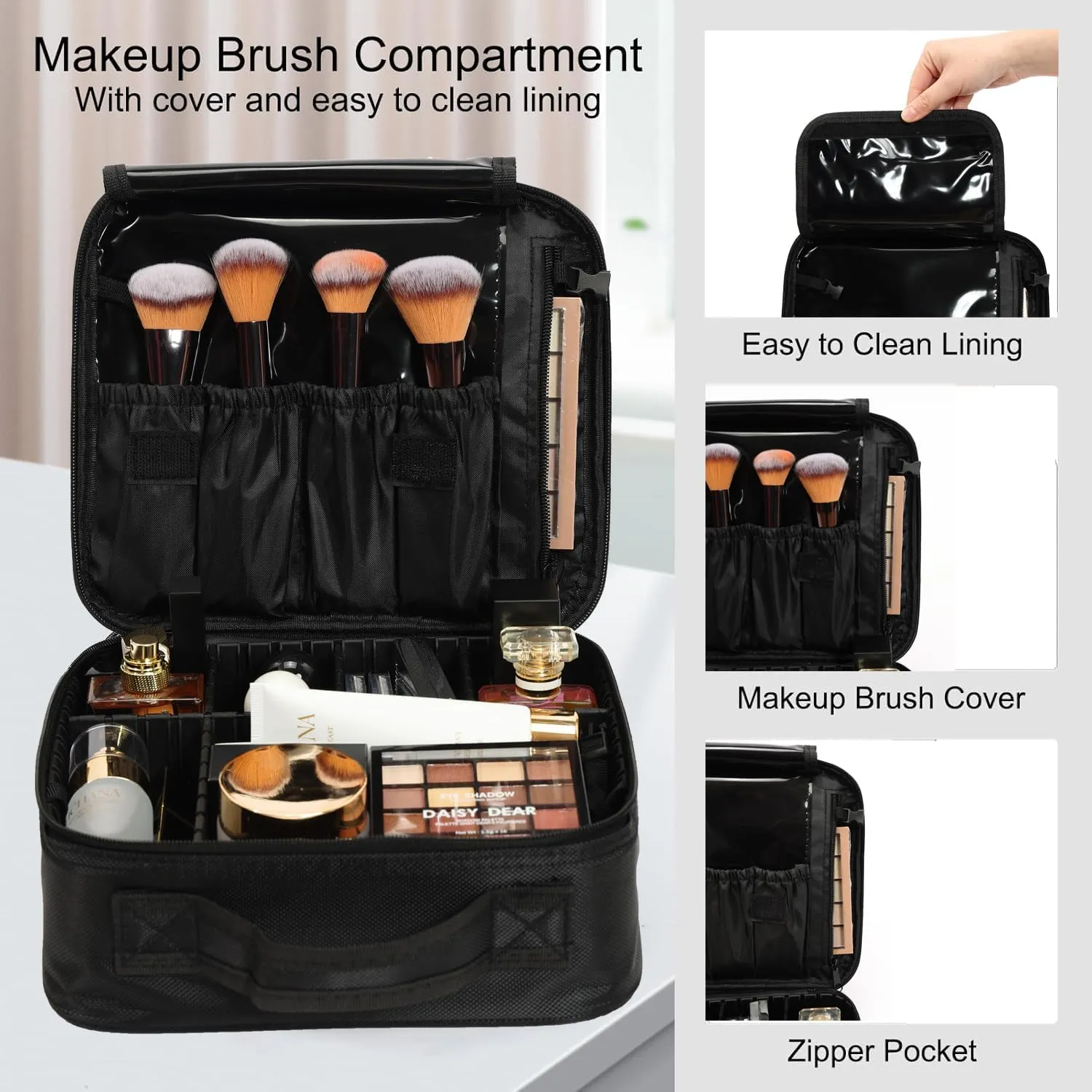 Particle Rolling Makeup Train Case Professional Cosmetic Trolley Large Storage Organizer with Key Swivel Wheels Salon Barber Case - New Green (Extra Portable Cosmetic Bag, Green)