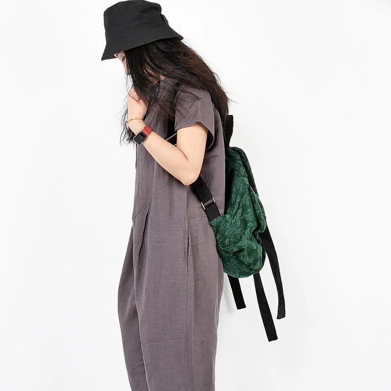 Patchwork backpack retro print backpack