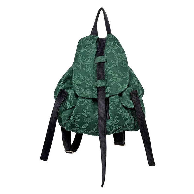 Patchwork backpack retro print backpack