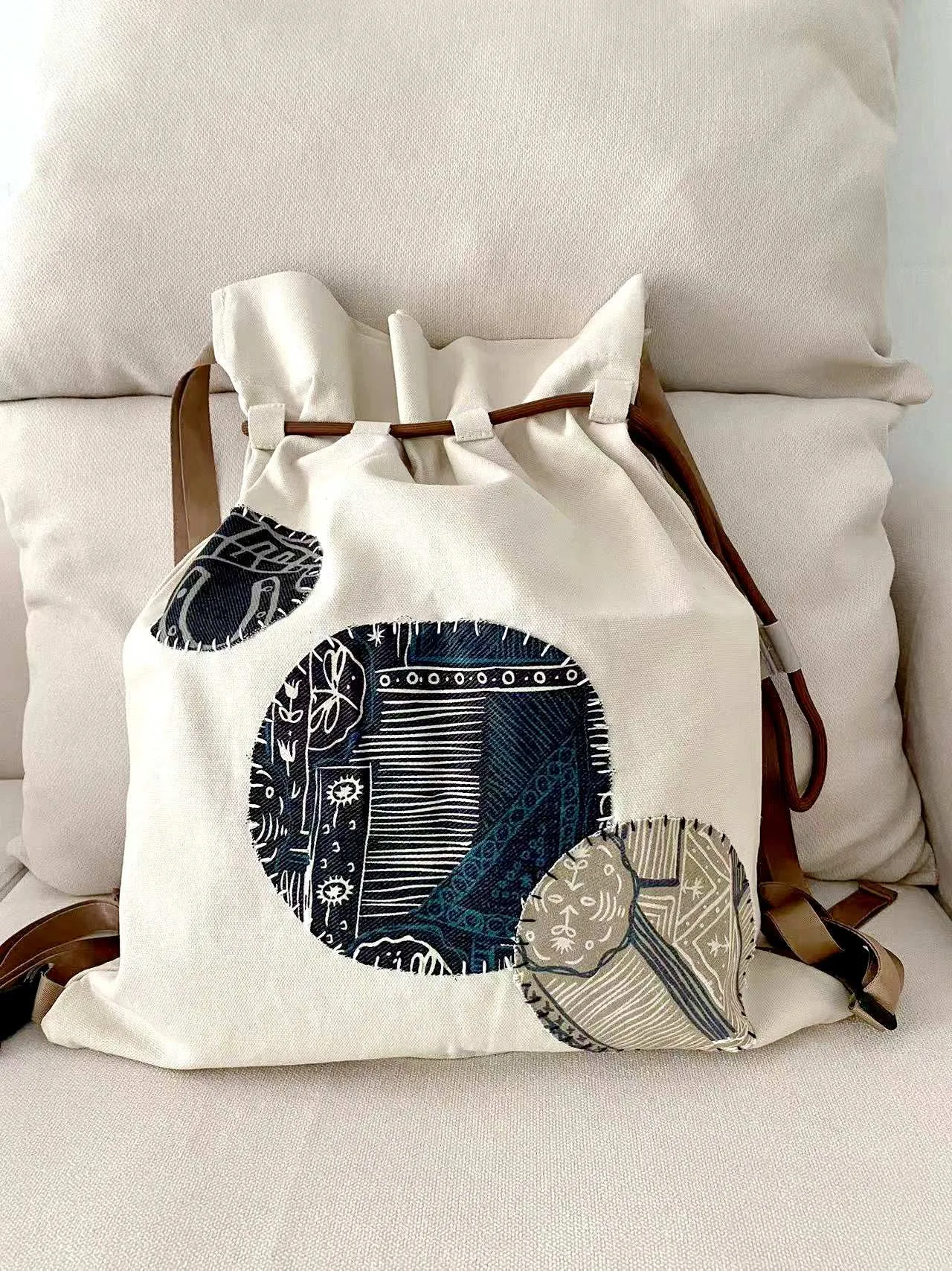 Patchwork Canvas Backpack
