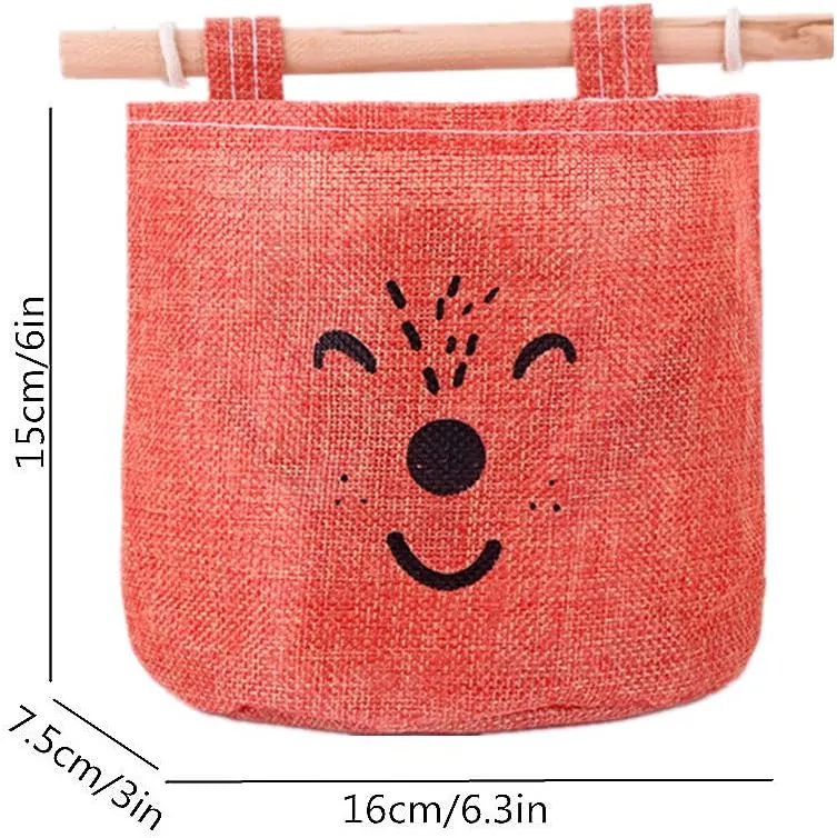 Pattern Cotton Linen Hanging Storage Bag