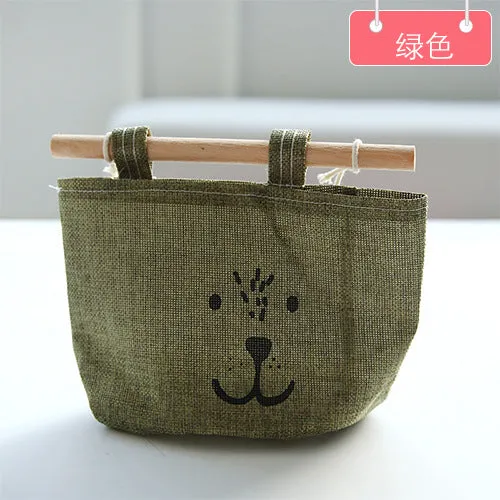 Pattern Cotton Linen Hanging Storage Bag