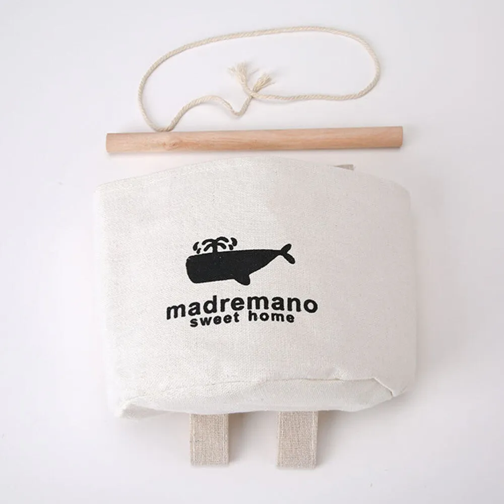Pattern Cotton Linen Hanging Storage Bag