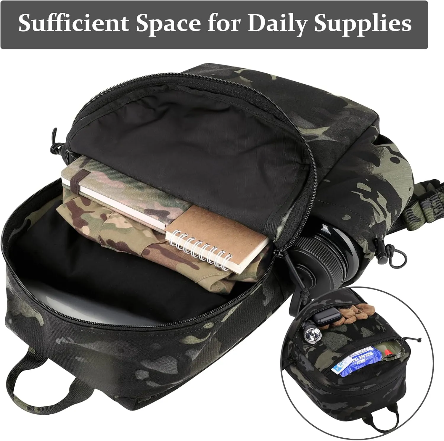PETAC GEAR 14L Daypack Outdoor EDC Backpack Lightweight Tactical Range Pack Travel Hiking waterproof Daypacks (MK)