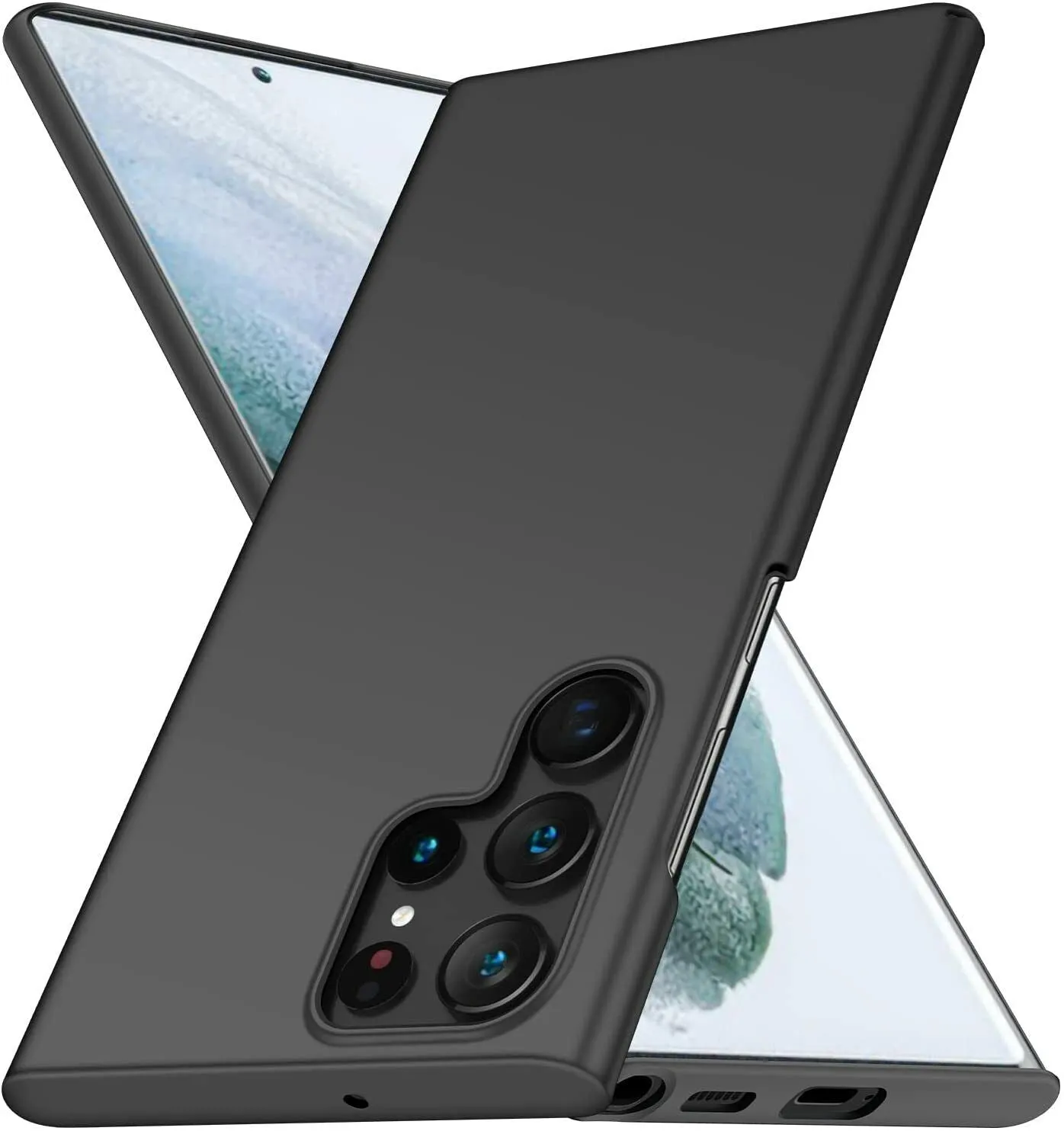 Phone Case Samsung Galaxy S23 Ultra Slim Hard Back Cover - Matte Black