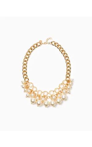 Pink Palms Necklace | Gold Metallic