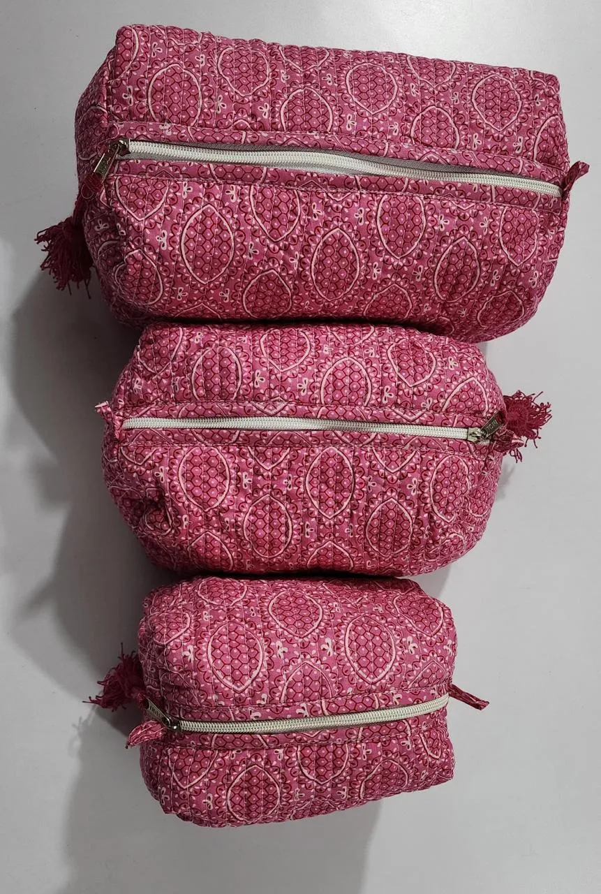 Pink Zaal Print Pouch Set