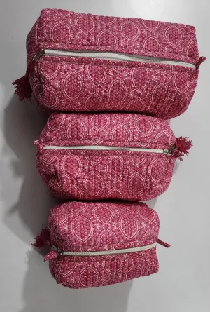 Pink Zaal Print Pouch Set