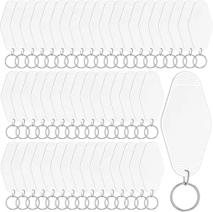 Pinkunn 50 Pcs Blank Motel Keychain Sublimation Vintage Blank Hotel Keychain Bulk for DIY Crafts Ornament