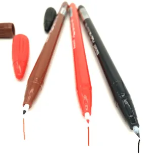 Plus Pen Permanent Marker Black/Brown/Red 2PCs- Water Proof
