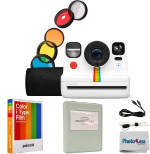 Polaroid Now  2nd Generation I-Type Instant Film Bluetooth Connected App Controlled Camera   Polaroid Color Film for I-Type   Photo Album (White)