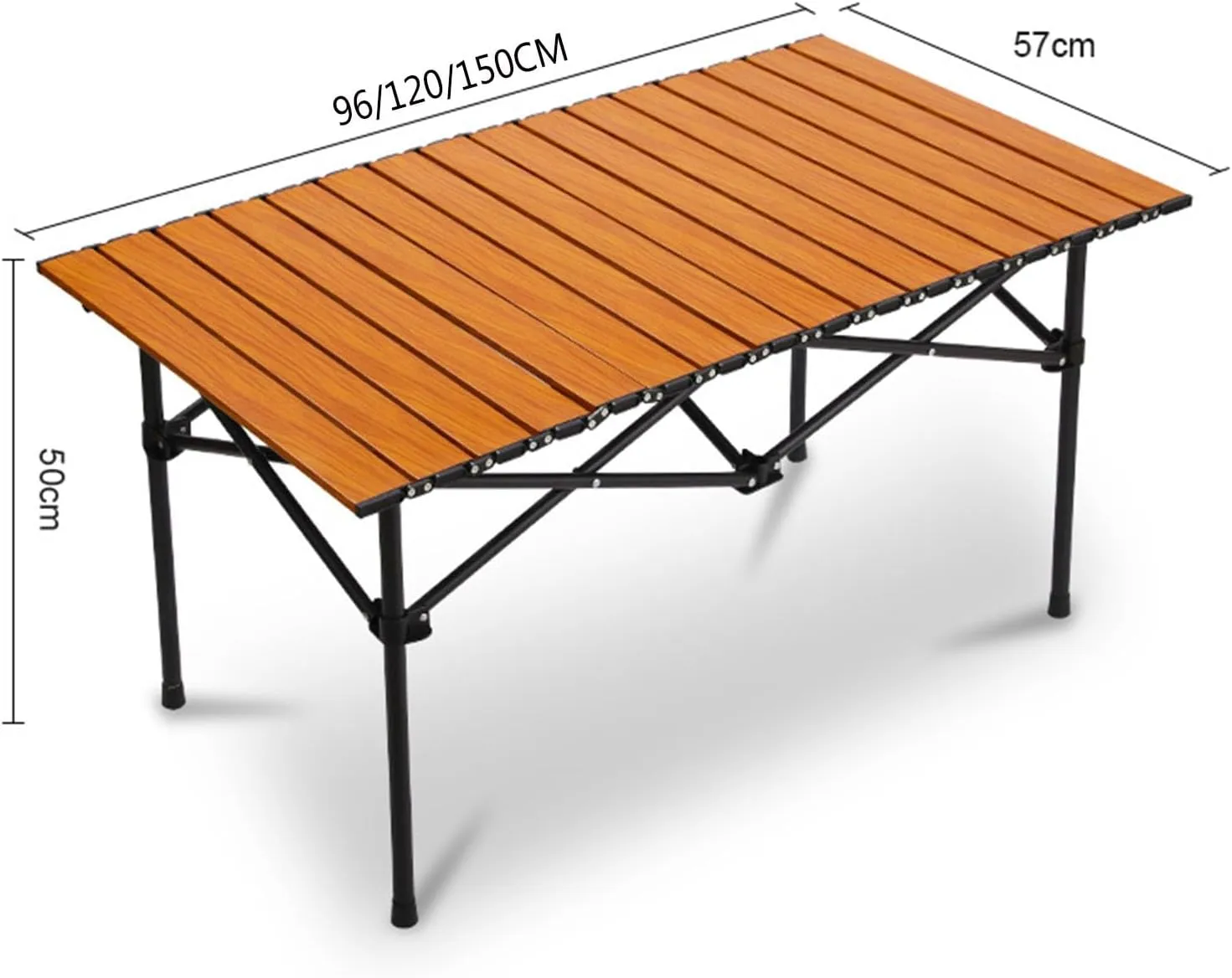 Portable Camping Table Carbon Steel Aluminum Alloy Folding Picnic Table with Easy Carry Bag for Outdoor Cooking, Beach, 120*57*50cm