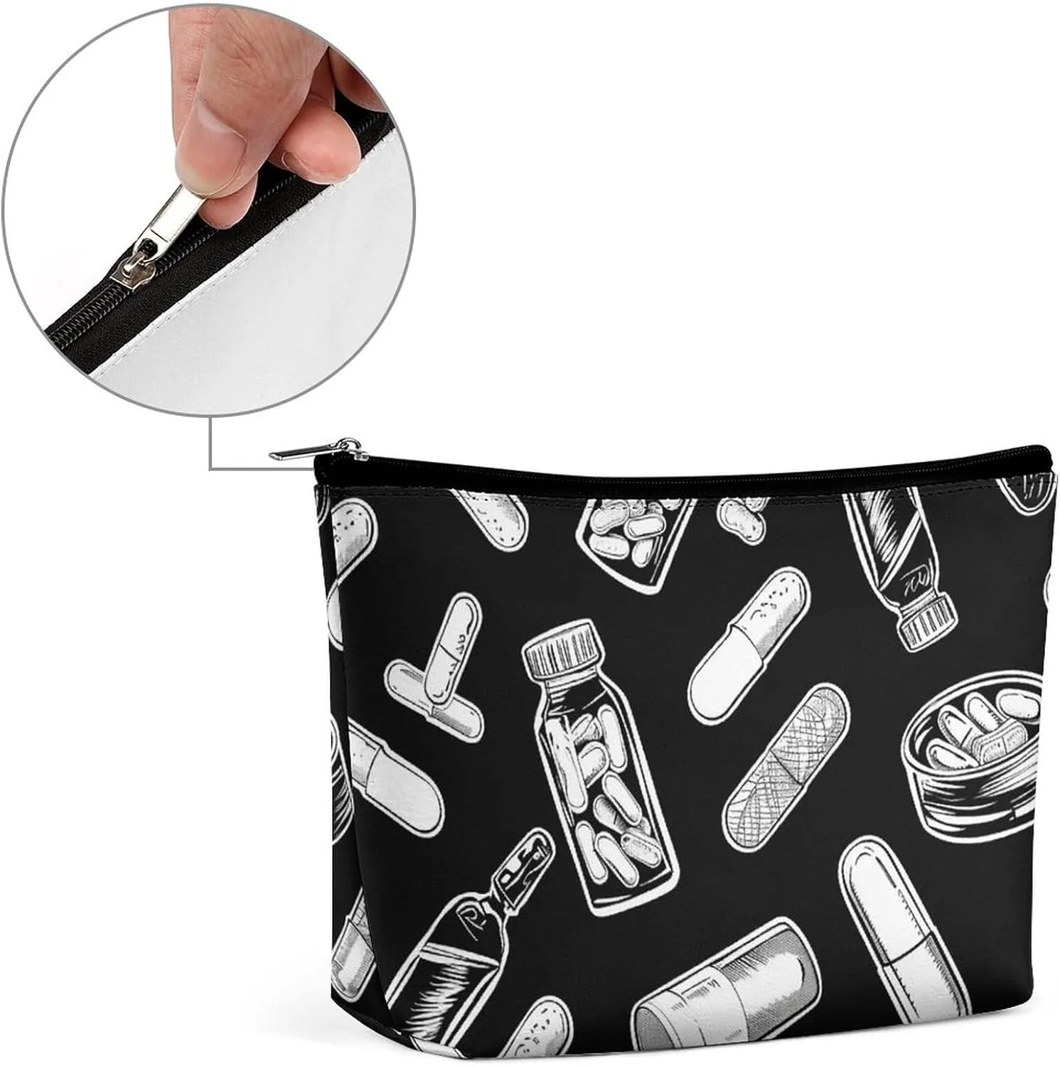 Portable Small Cosmetic Bag Cute Travel Makeup Bag Bottles And Plaster Waterproof Toiletry Bag for Women