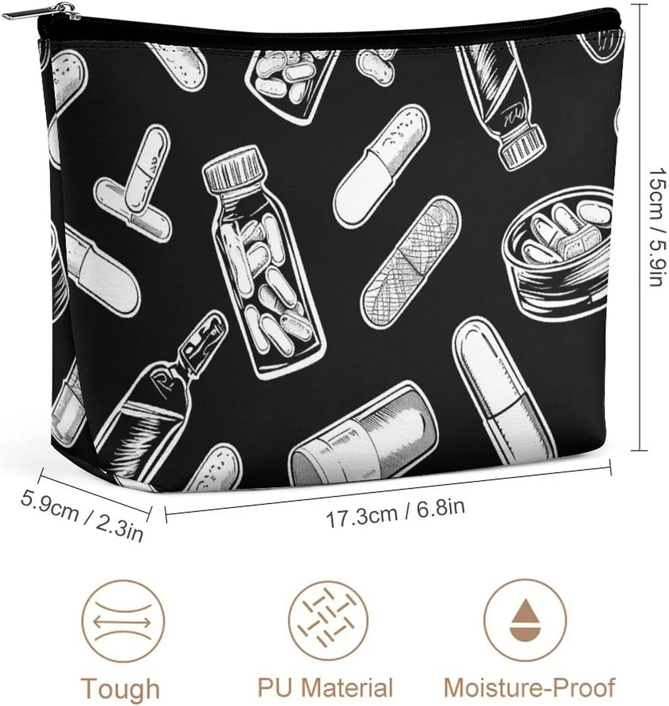 Portable Small Cosmetic Bag Cute Travel Makeup Bag Bottles And Plaster Waterproof Toiletry Bag for Women