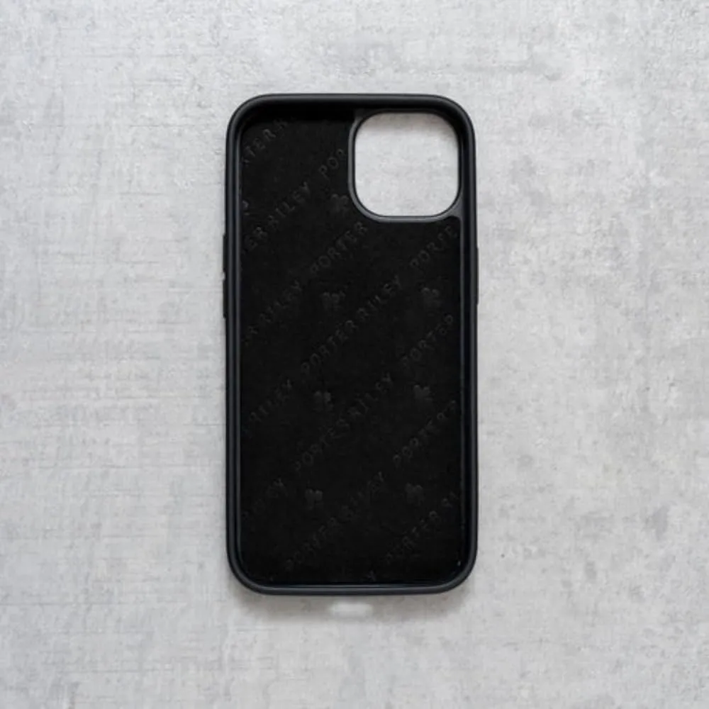Porter Riley - Leather Case Compatible with iPhone 16 Pro. Premium Genuine Leather Slim Back/Bumper/Shell/Shockproof Case (Pure Black)