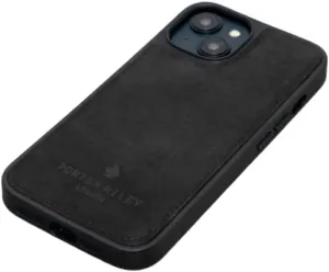 Porter Riley - Leather Case Compatible with iPhone 16 Pro. Premium Genuine Leather Slim Back/Bumper/Shell/Shockproof Case (Pure Black)