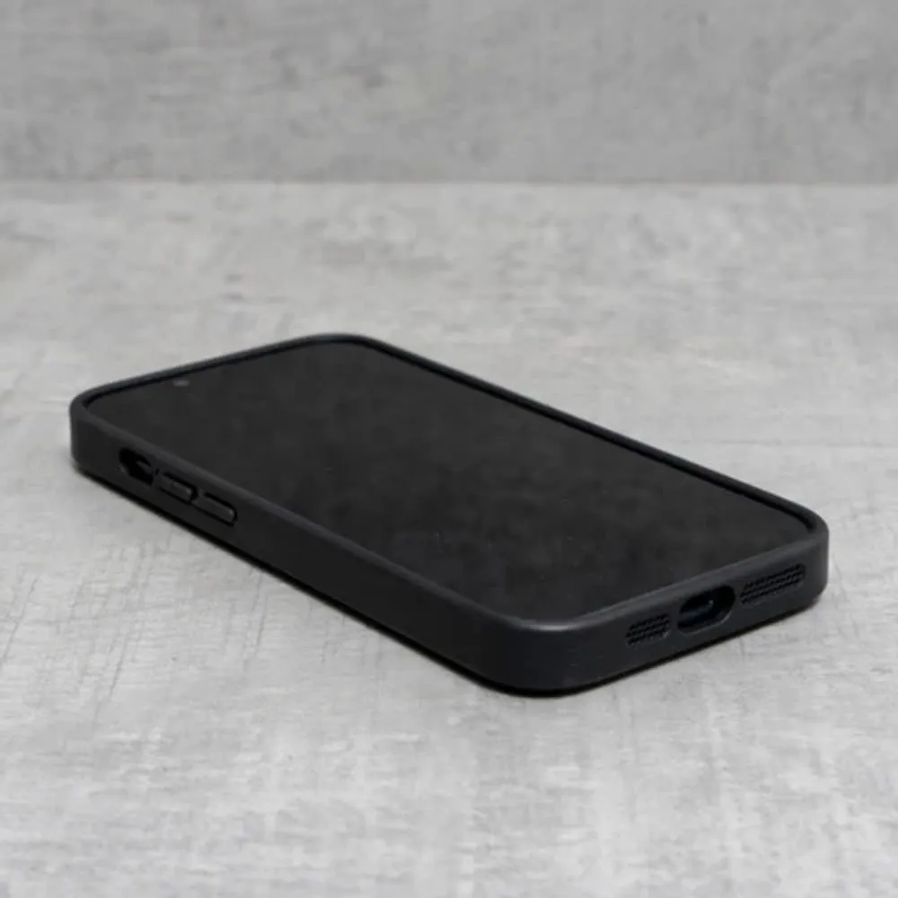 Porter Riley - Leather Case Compatible with iPhone 16 Pro. Premium Genuine Leather Slim Back/Bumper/Shell/Shockproof Case (Pure Black)