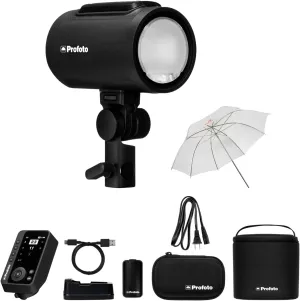 Profoto A2 Monolight Super-Compact Flash Head | 100Ws Portable Monolight, Photography Lighting with Profoto Connect Pro Remote for Nikon and Waith White Translucent Umbrella (33") - Bundle Set