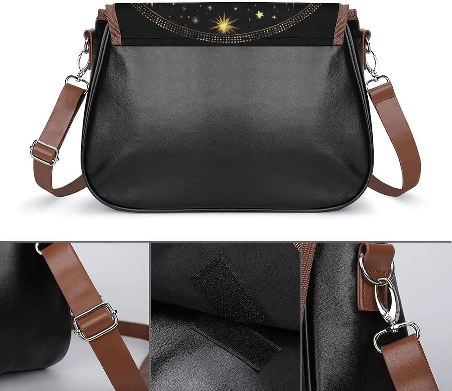 PU Leather Small Crossbody Bag, Waterproof Shoulder Bag Travel Cellphone Purse Handbag