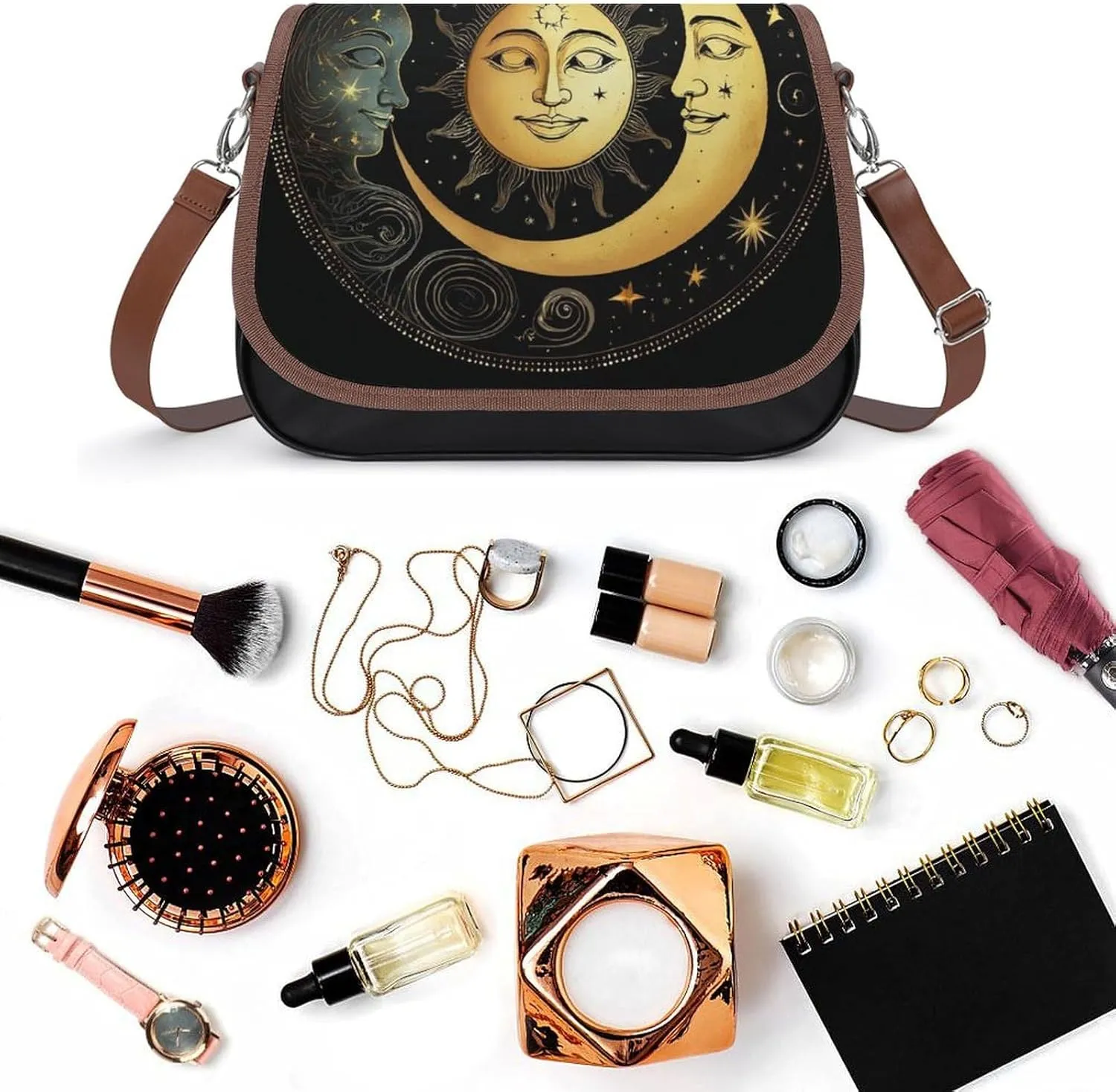 PU Leather Small Crossbody Bag, Waterproof Shoulder Bag Travel Cellphone Purse Handbag