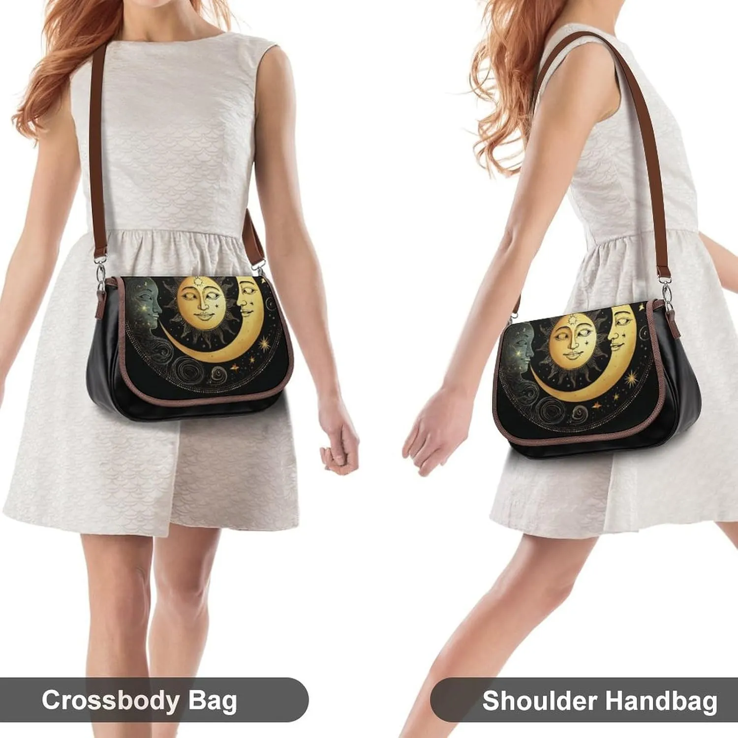 PU Leather Small Crossbody Bag, Waterproof Shoulder Bag Travel Cellphone Purse Handbag