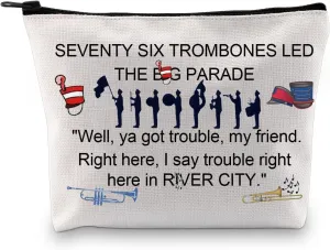 PXTIDY Man Musical Gift Zipper Pouch Ya Got Trouble Merchandise Man Musical Themed Makeup Bag
