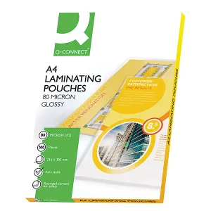 Q-Connect A4 Laminating Pouch 160 Micron (Pack of 100) KF04114