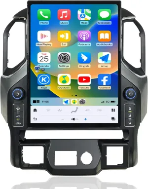 Qualcomm Car Radio for Chevrolet Silverado GMC Sierra 2019-2021 Stereo Radio Replacement Carplay Android Auto Upgrade Android 13 8 128G 15.6 Inch 2K IPS Touch Screen Tesla Style GPS Navigation