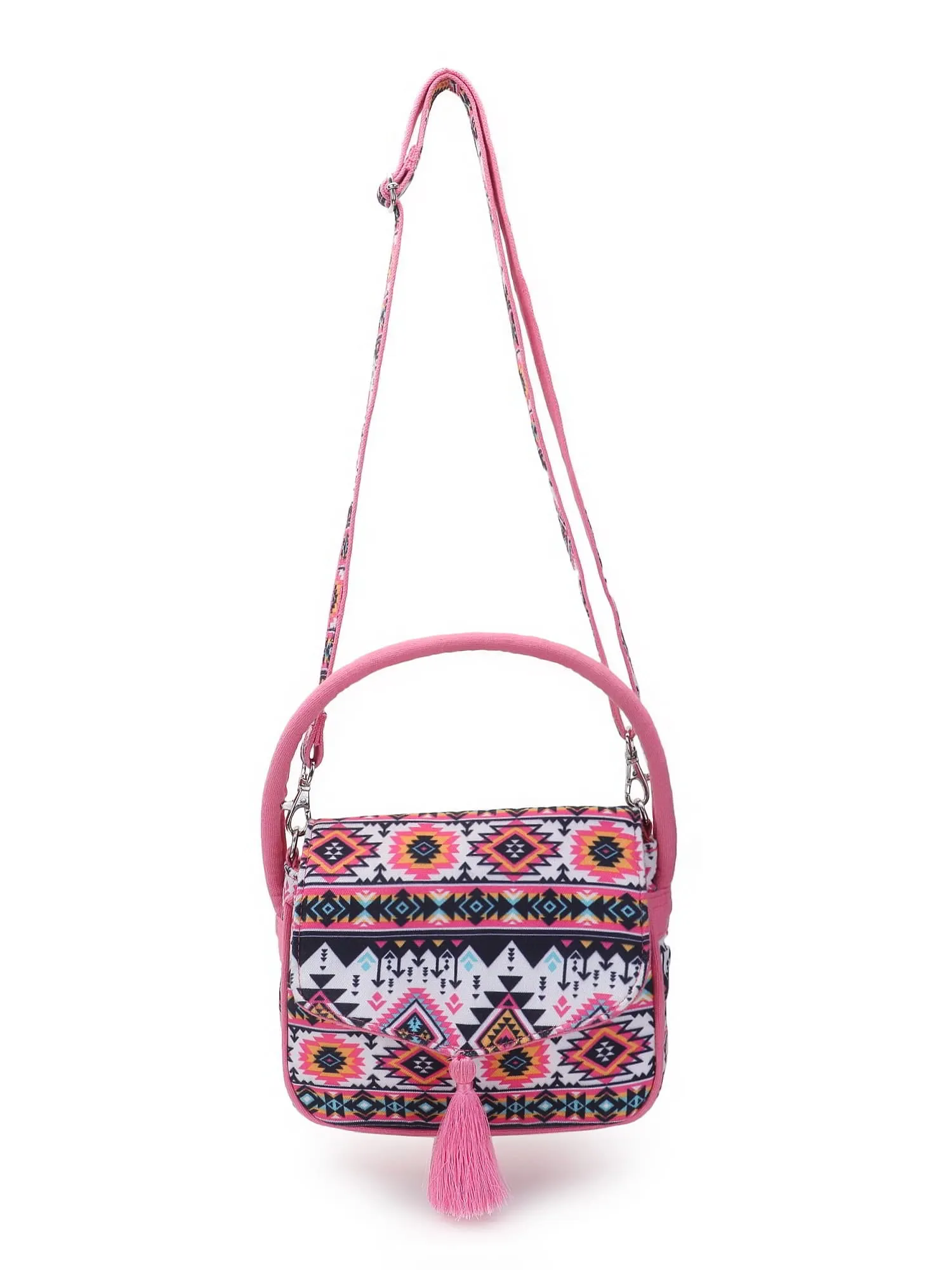Rangoli Cotton Canvas Ethnic Motifs Printed Handheld Bag