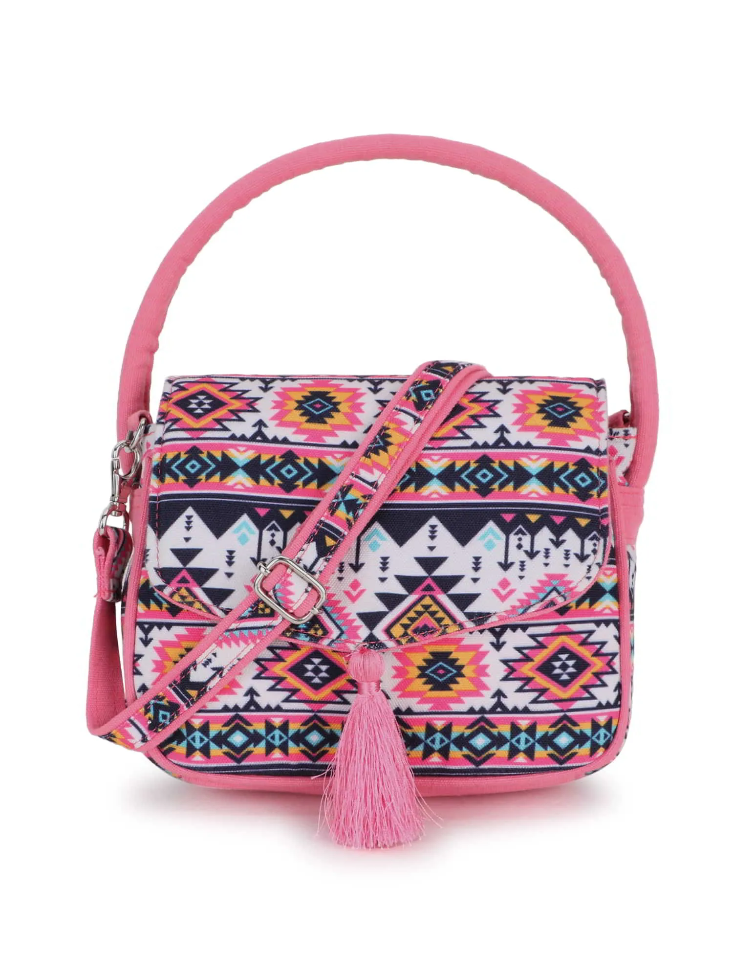 Rangoli Cotton Canvas Ethnic Motifs Printed Handheld Bag