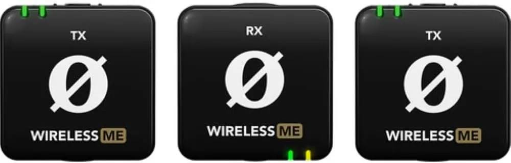 RØDE Wireless ME Dual Set Ultra-Compact Wireless Microphone System with Built-in Microphones, GainAssist Technology and 100m Range for Filmmaking, Interviews and Content Creation (Black)
