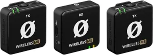 RØDE Wireless ME Dual Set Ultra-Compact Wireless Microphone System with Built-in Microphones, GainAssist Technology and 100m Range for Filmmaking, Interviews and Content Creation (Black)