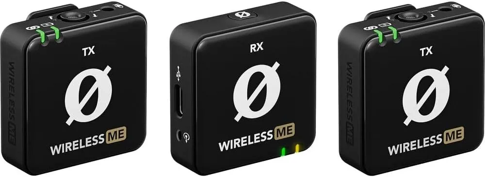 RØDE Wireless ME Dual Set Ultra-Compact Wireless Microphone System with Built-in Microphones, GainAssist Technology and 100m Range for Filmmaking, Interviews and Content Creation (Black)