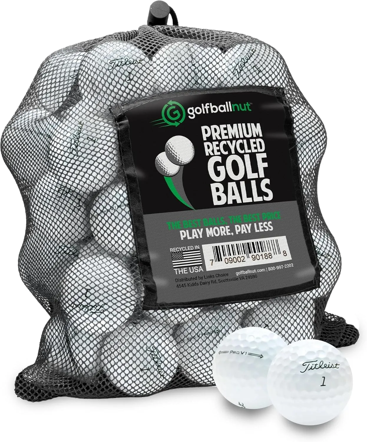 Recycled Golf Balls for Titleist Pro V1 2021 - Premium Performance Used Golf Balls Bulk 4A Near Mint Condition – Includes Mesh Bag – (24-48)-Pack