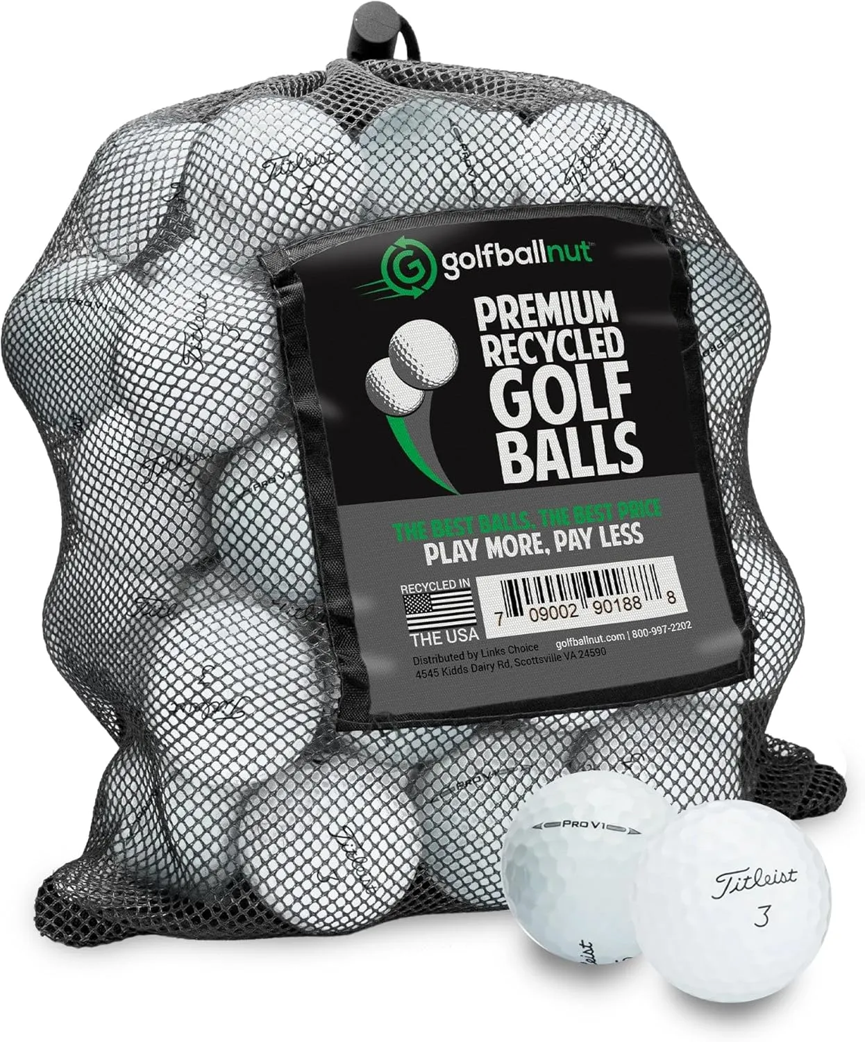 Recycled Golf Balls for Titleist Pro V1x - Premium Performance Used Golf Balls Bulk 4A Near Mint Condition – Includes Mesh Bag - (24-48)-Pack