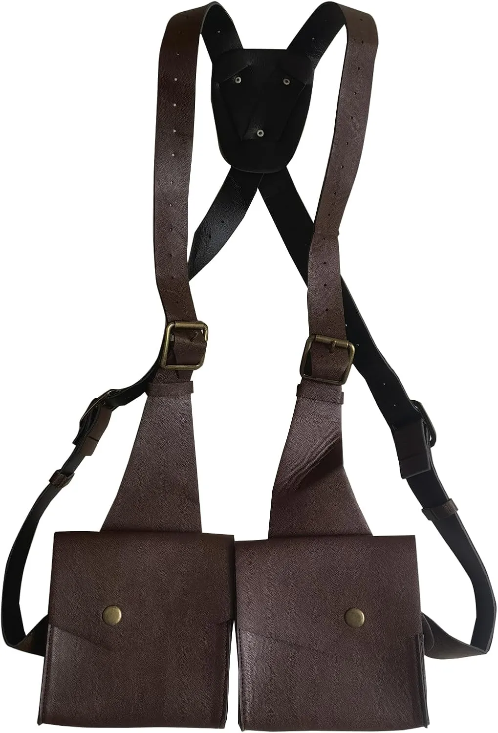 Resnan Underarm Double Shoulder Bag Leather Holster Wallet Adjustable Concealed Armpit Bag Crisscross Back Satchel