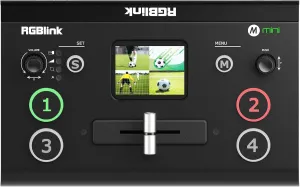 RGBlink Mini Video Mixer Switcher with 4 x HDMI Inputs 2K Input/Output Real Time Live Streaming, Support Output 6 Pictures PVW and PGM, for Facebook, YouTube, Instagram, Tiktok, RTMPS