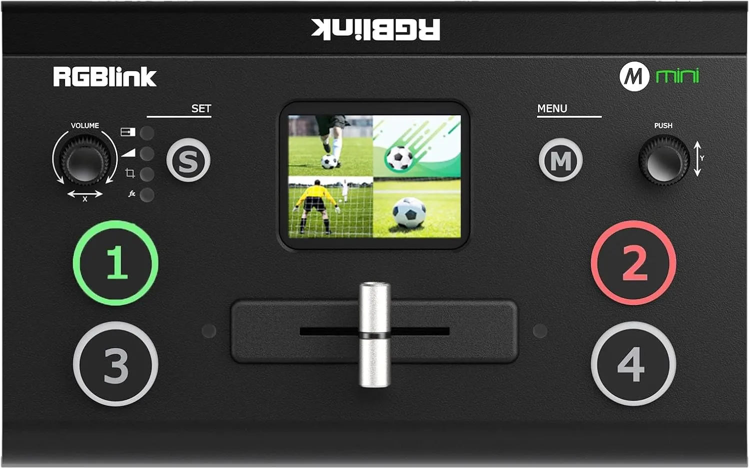 RGBlink Mini Video Mixer Switcher with 4 x HDMI Inputs 2K Input/Output Real Time Live Streaming, Support Output 6 Pictures PVW and PGM, for Facebook, YouTube, Instagram, Tiktok, RTMPS