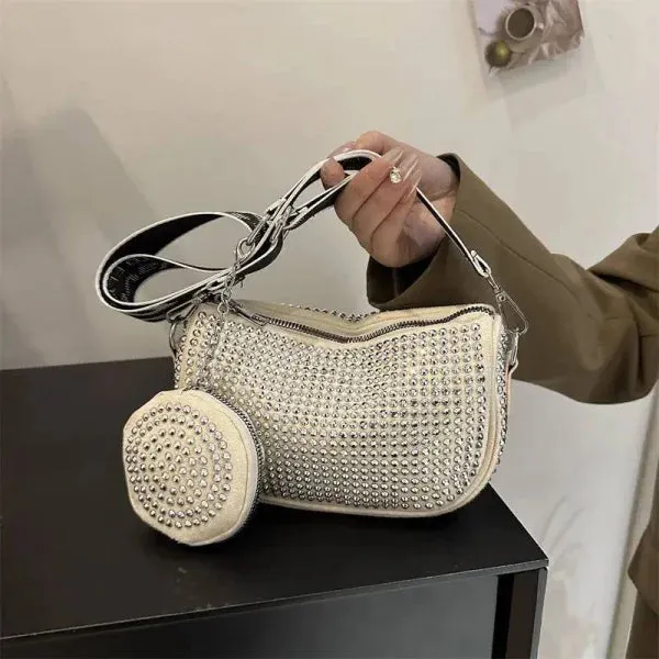 Rhinestone Shoulder Bag for Fashionable Party Crossbody Style