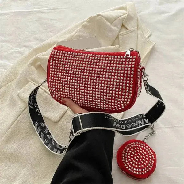 Rhinestone Shoulder Bag for Fashionable Party Crossbody Style