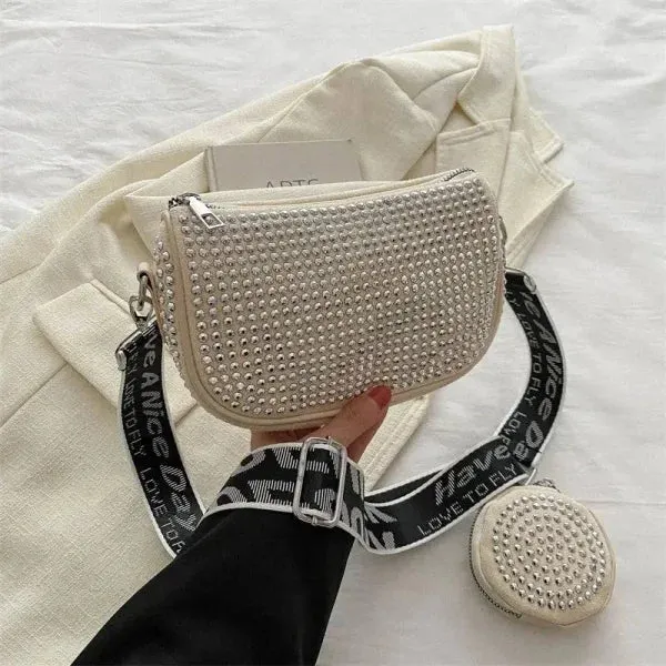 Rhinestone Shoulder Bag for Fashionable Party Crossbody Style