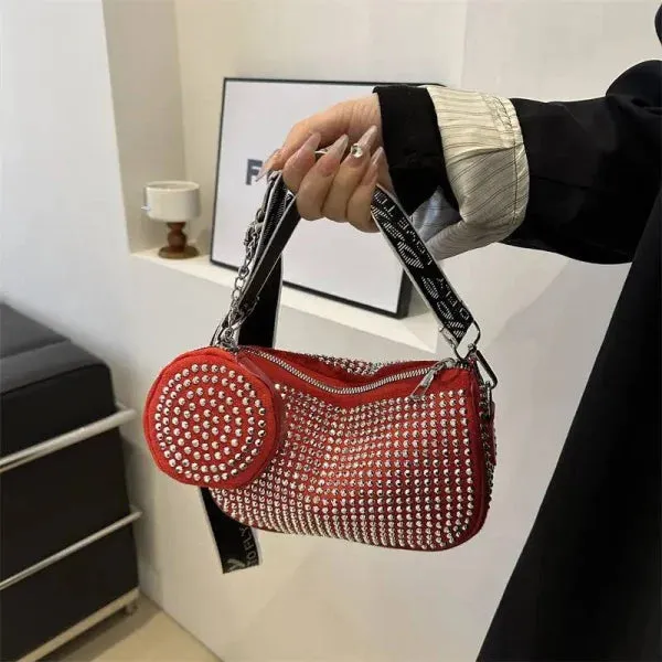 Rhinestone Shoulder Bag for Fashionable Party Crossbody Style