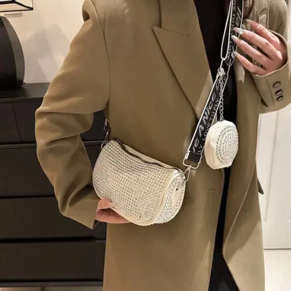 Rhinestone Shoulder Bag for Fashionable Party Crossbody Style