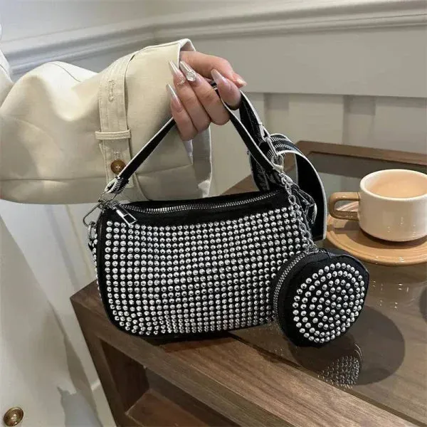 Rhinestone Shoulder Bag for Fashionable Party Crossbody Style