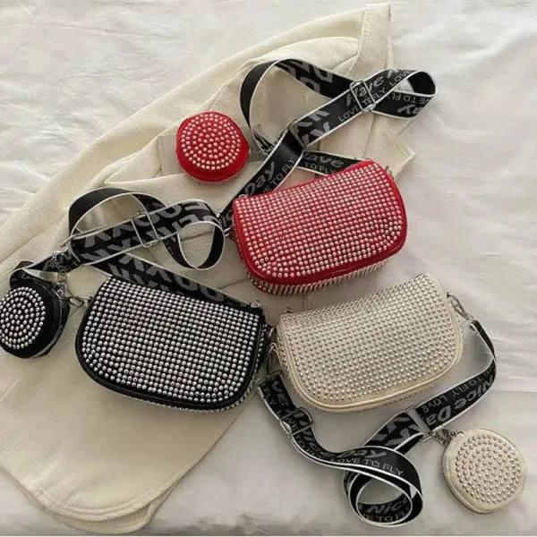 Rhinestone Shoulder Bag for Fashionable Party Crossbody Style