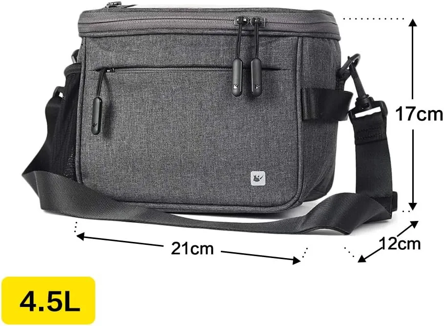Rhinowalk Bike Basket,Lunch Box Insulated Bike Handlebar Bag Bike Front Bag Camera Bag Handbag Phone Bag with Touch Screen Shoulder Strap Professional Cycling Accessories